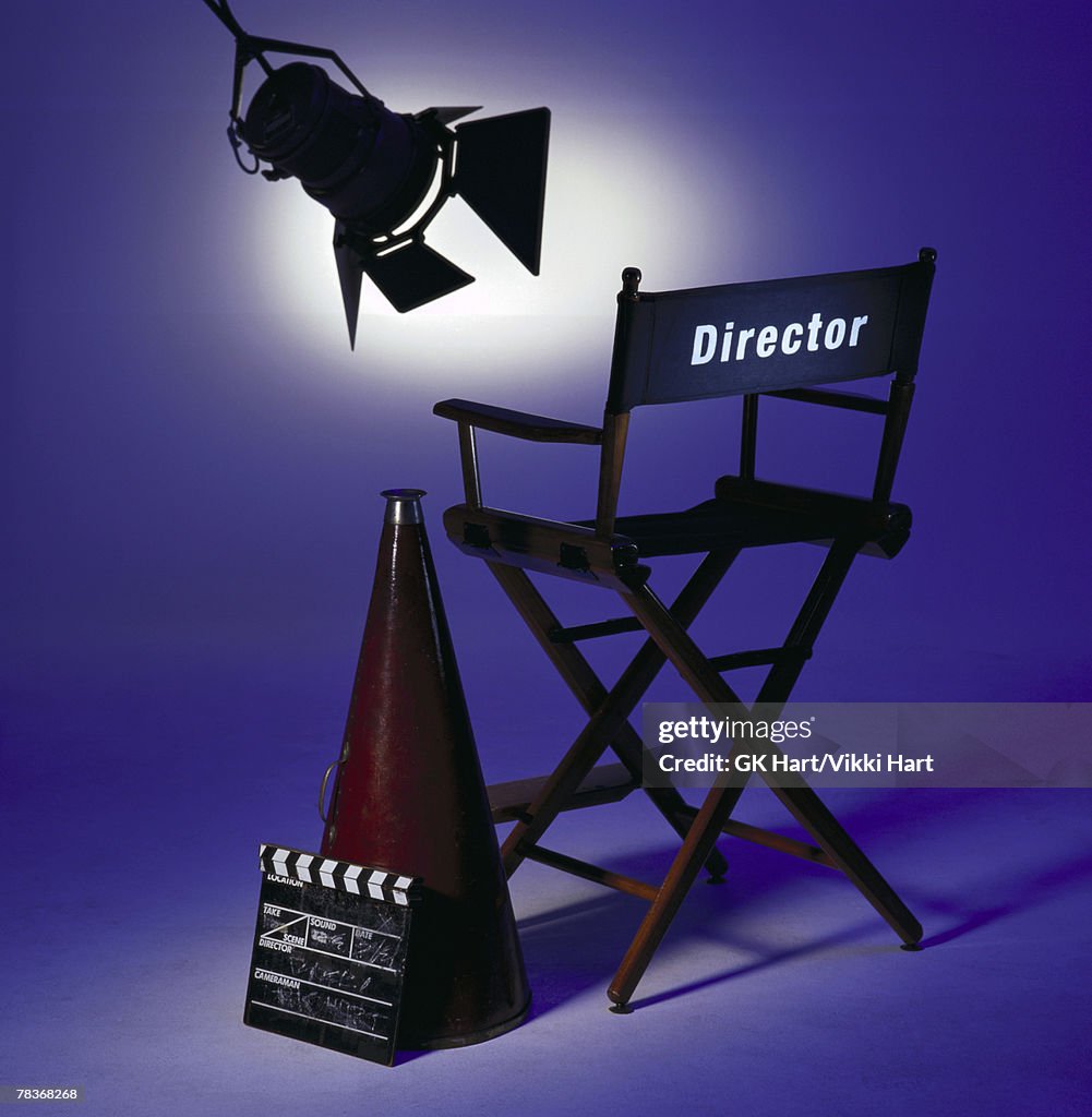 Director chair on set