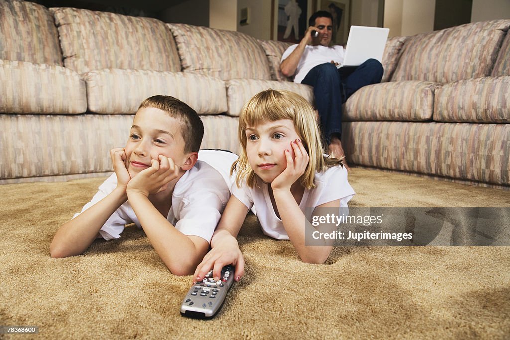 Children watching television