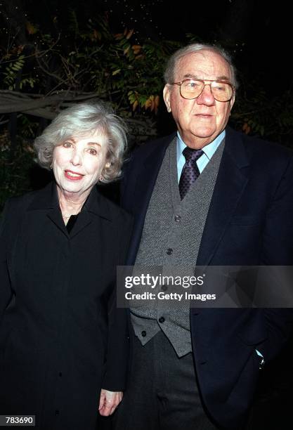 Actor Karl Malden and his wife Mona arrive at the Geffen Playhouse's premiere of "The Weir" February 7, 2001 in Los Angeles, CA.