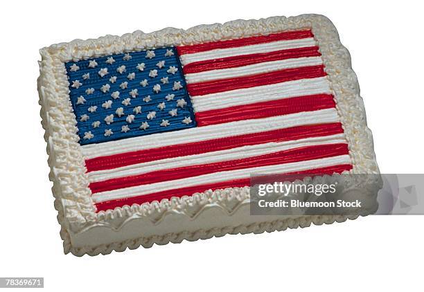 american flag cake - blechkuchen stock-fotos und bilder