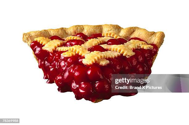 slice of cherry pie - cherry pie stock-fotos und bilder