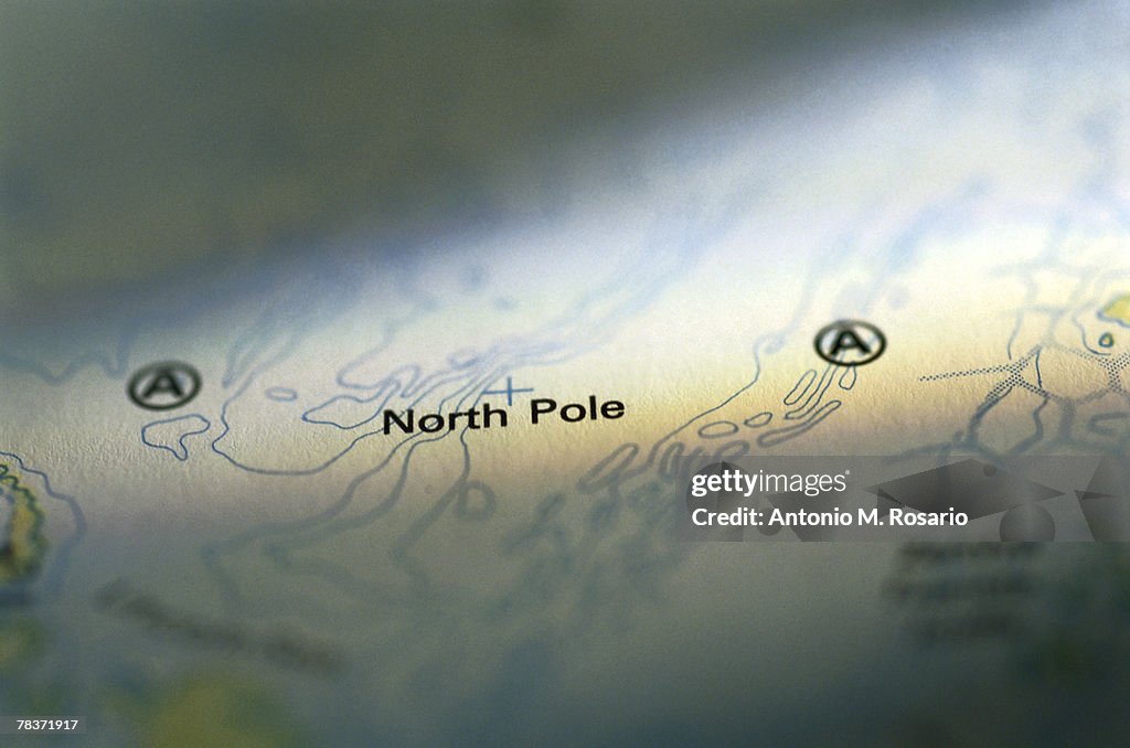 North pole on map