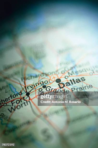 dallas, texas on map - country geographic area stock pictures, royalty-free photos & images