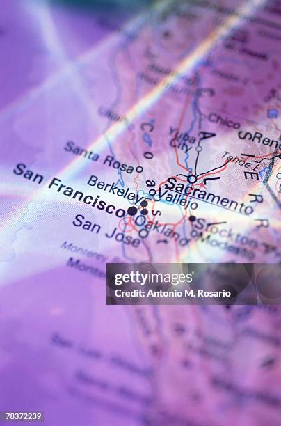 san francisco on map - san jose california map stock pictures, royalty-free photos & images