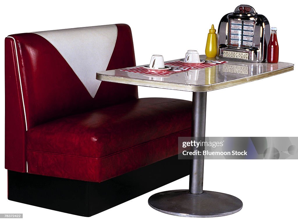 Diner booth and table