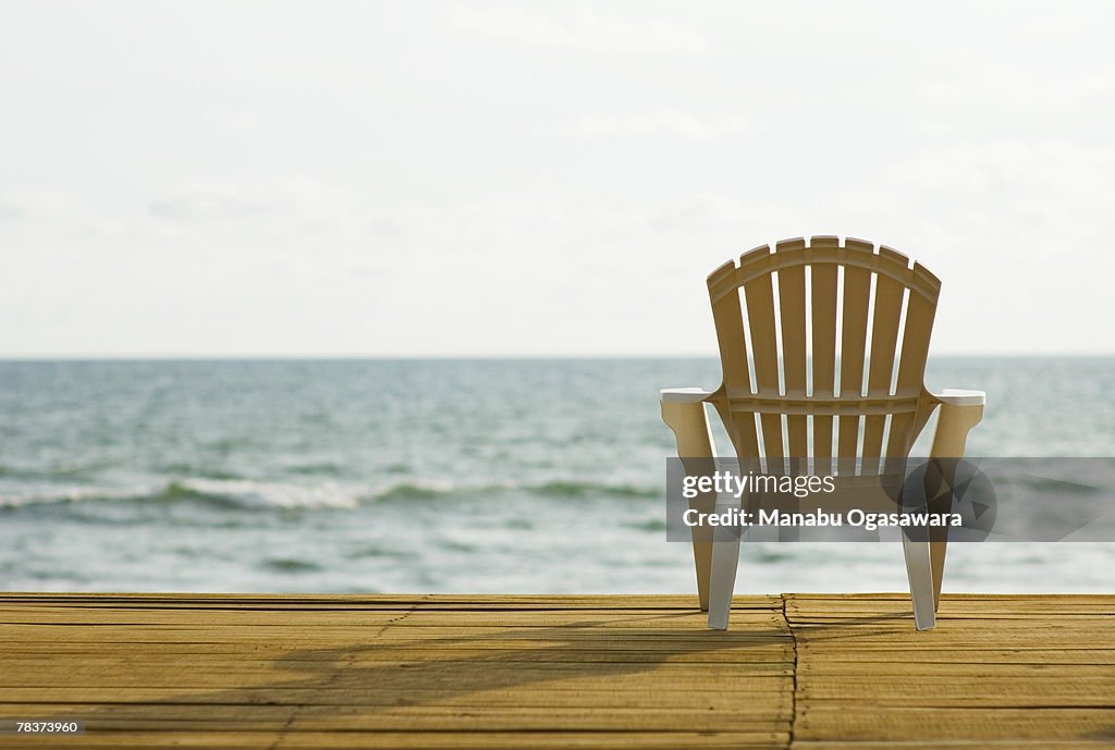 Lounge chair overlooking water