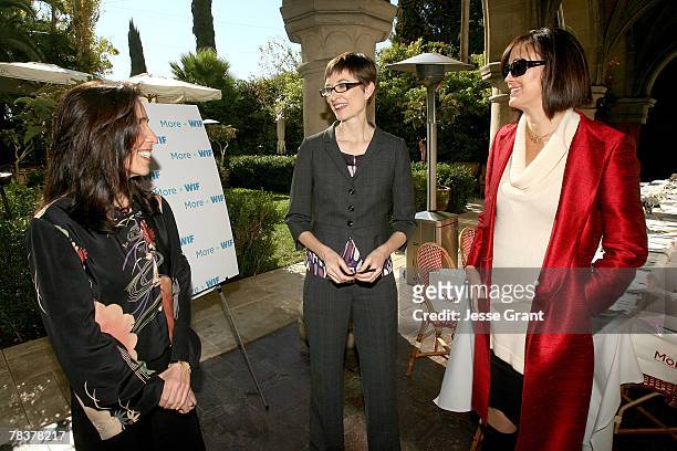 Writer Debra Weiner; deputy editor of More magazine Barbara Jones and president of Women in Film Jane Fleming at the More Magazine and Women In Film...