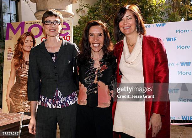 Deputy director of More magazine Barbara Jones, writer Debra Weiner and president of Women in Film Jane Fleming at the More Magazine and Women In...