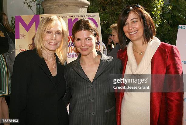 Actresses Sally Kellerman and Jeanne Tripplehorn with Jane Fleming at the More Magazine and Women In Film filmmaker luncheon at Chateau Marmont on...