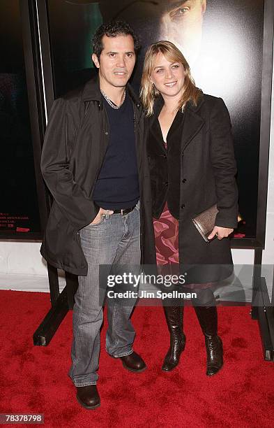 John Leguizamo and wife arrives at the "There Will Be Blood" Premiere at the Ziegfeld theater on December 10, 2007 in New York City.