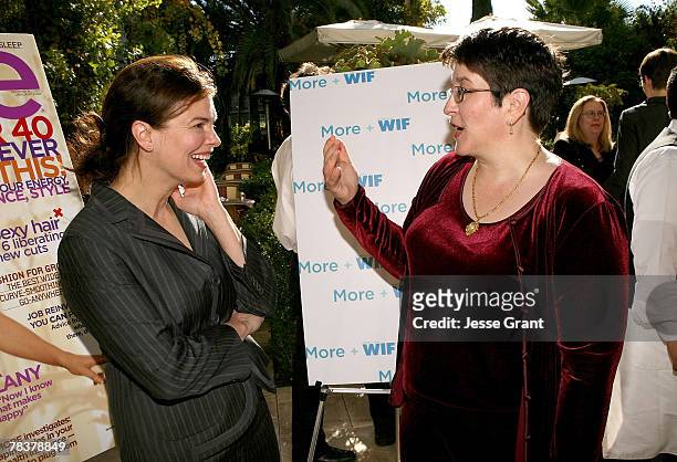Actress Jeanne Tripplehorn and writer Lauri Donahue at the More Magazine and Women In Film filmmaker luncheon at Chateau Marmont on December 10, 2007...