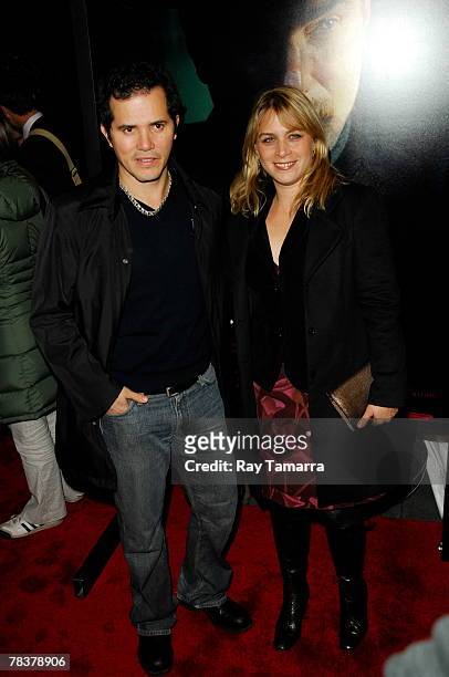 Actor John Leguizamo and his wife Justine attend the "There Will Be Blood" premiere at the Ziegfeld Theater December 10, 2007 in New York City.