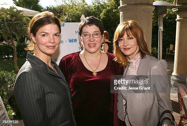 Actress Jeanne Tripplehorn, Writer Laurie Donahue and actress Sharon Lawrence at the More Magazine and Women In Film filmmaker luncheon at Chateau...