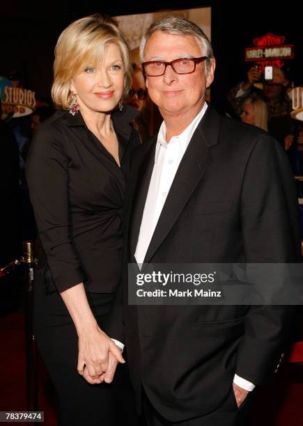 Journalist Diane Sawyer and director Mike Nichols arrive at the Universal Pictures' premiere of "Charlie Wilson's War" held at CityWalk Cinemas on...