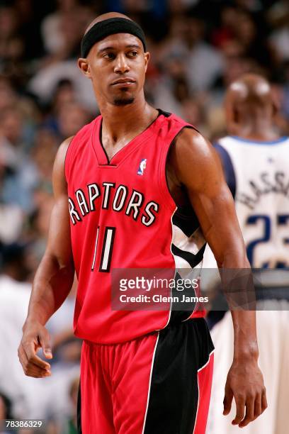 Ford of the Toronto Raptors walks across the court during the game against the Dallas Mavericks on November 20, 2007 at American Airlines Center in...