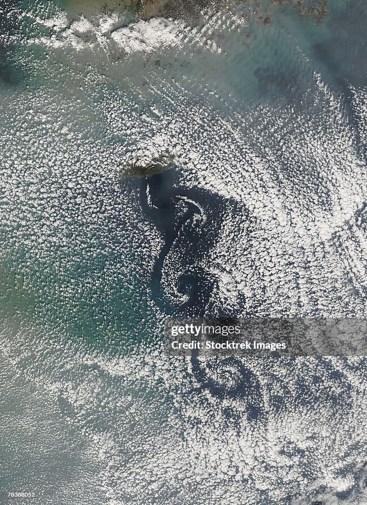 Cloud vortices off Cheju Do, South Korea.