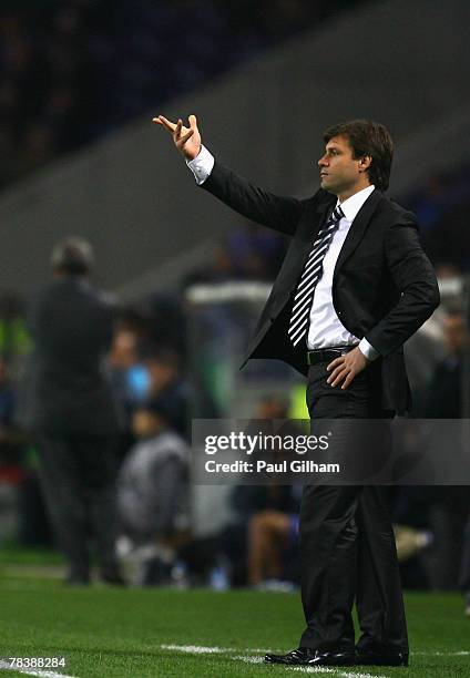 Coach Ertugrul Saglam of Besiktas looks on from the touchline during the UEFA Champions League Group A match between Porto and Besiktas at the Dragao...