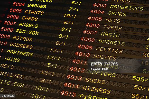 sports book tote board - sports betting odds stock pictures, royalty-free photos & images