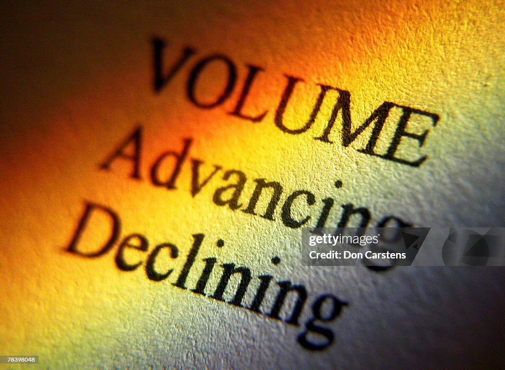 Volume , advancing , declining