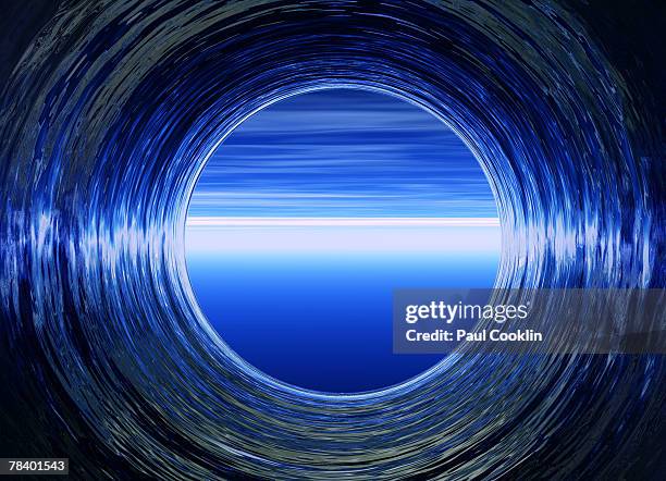 stockillustraties, clipart, cartoons en iconen met horizon through tunnel - event horizon