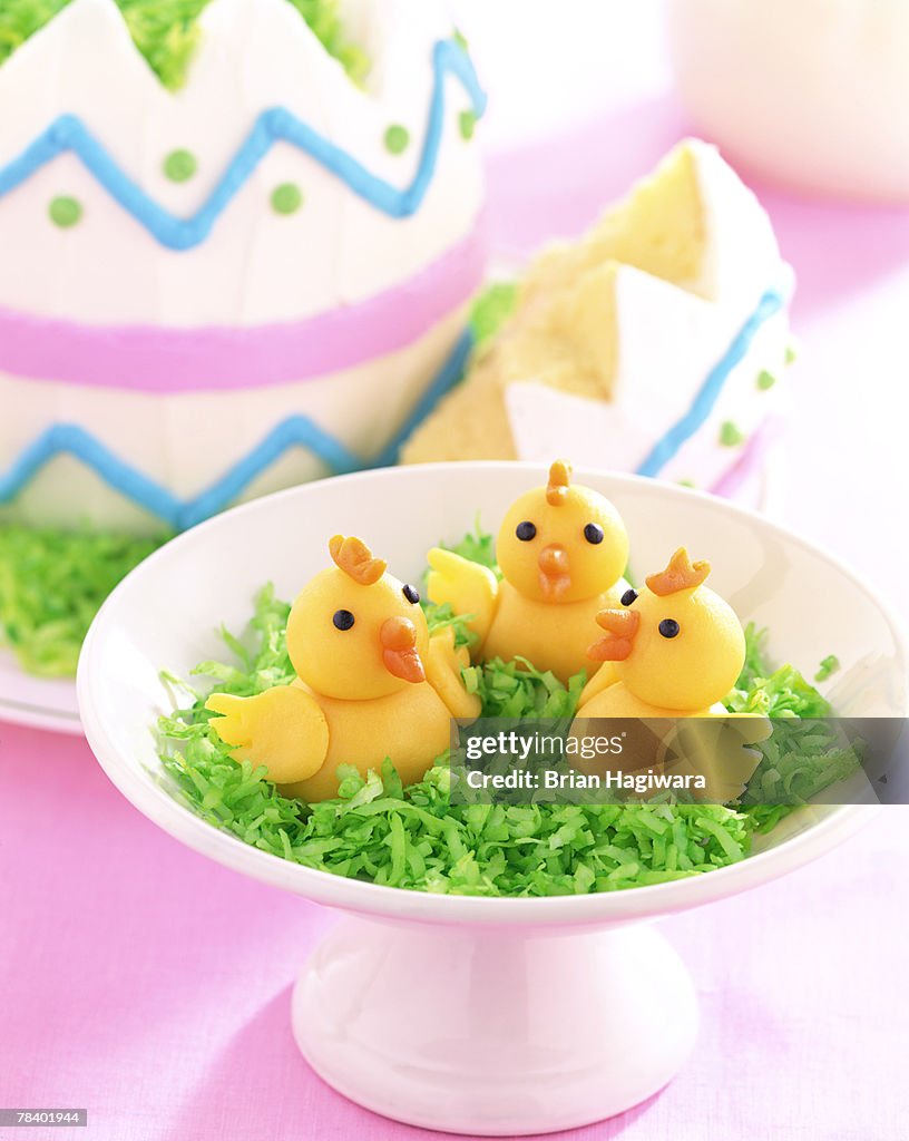Almond paste easter chicks