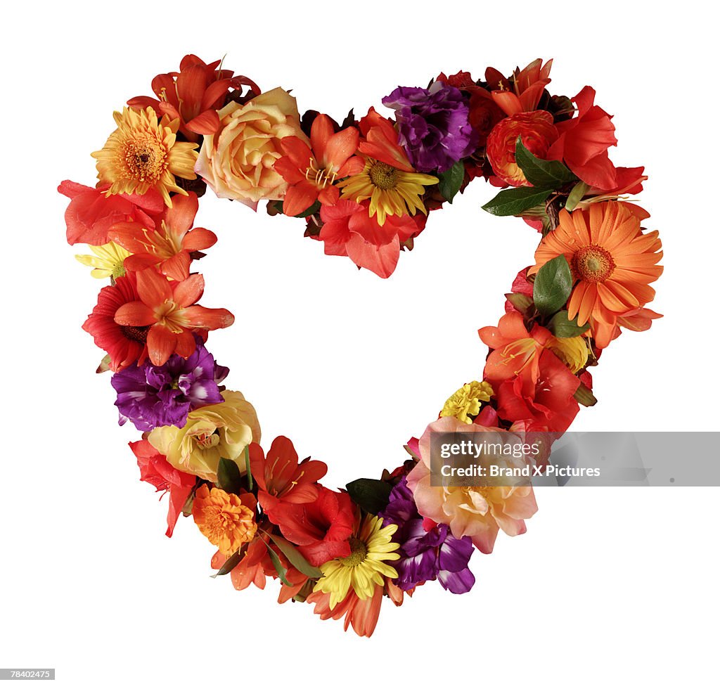 Heart-shaped floral wreath