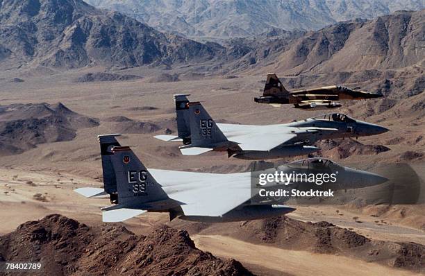 military aircraft in formation - us air force stock pictures, royalty-free photos & images