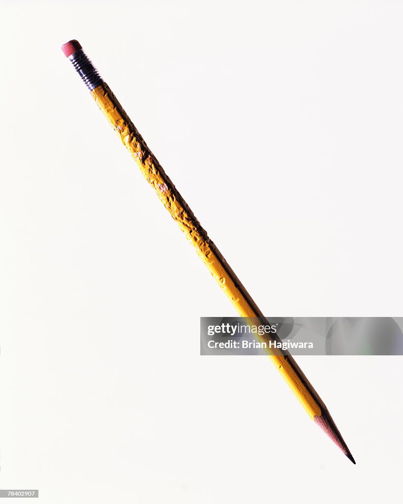 Pencil with bite marks