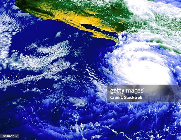 satellite image of hurricane nora - satellite_(biology) stock pictures, royalty-free photos & images