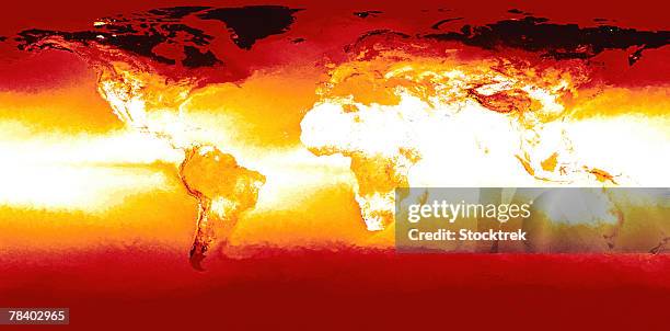 map of global heat - weather map stock pictures, royalty-free photos & images