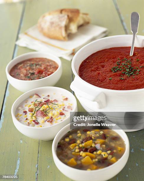 soups - corn chowder stock pictures, royalty-free photos & images