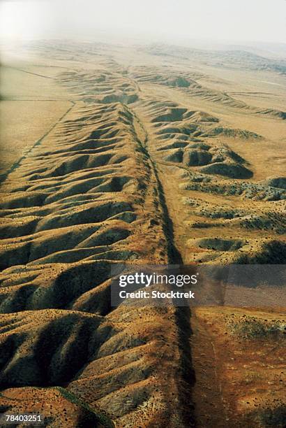 san andreas fault, california - fault geology stock pictures, royalty-free photos & images