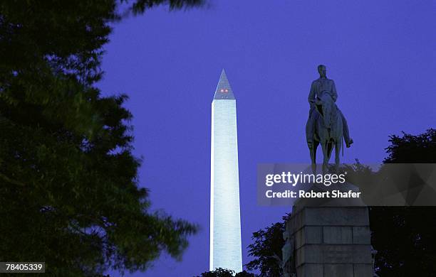 washington monument and ulysses s. grant memorial, washington, d.c. - ulysses s grant statue stock pictures, royalty-free photos & images