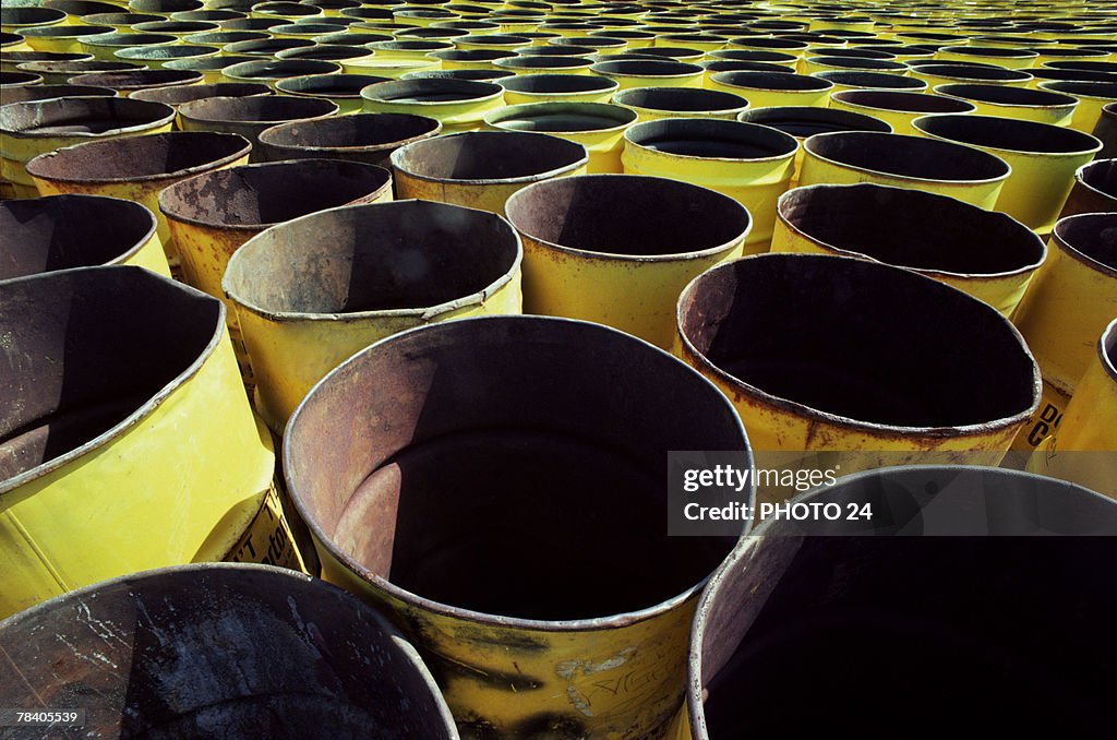Empty oil drums