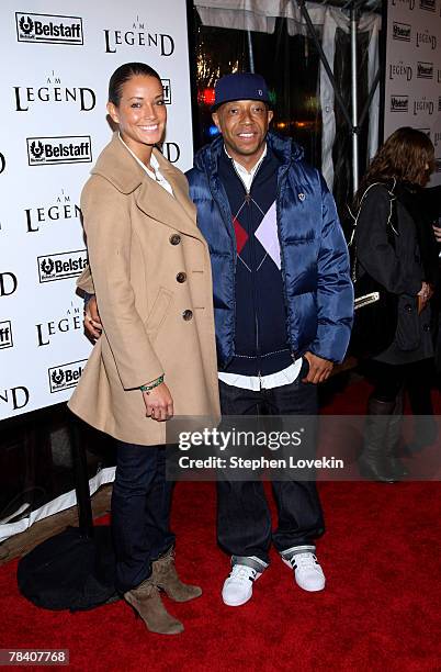 Model Porschla Coleman and Russell Simmons attend Warner Brothers New York premiere of "I Am Legend" at The WaMu Theater at Madison Square Garden on...