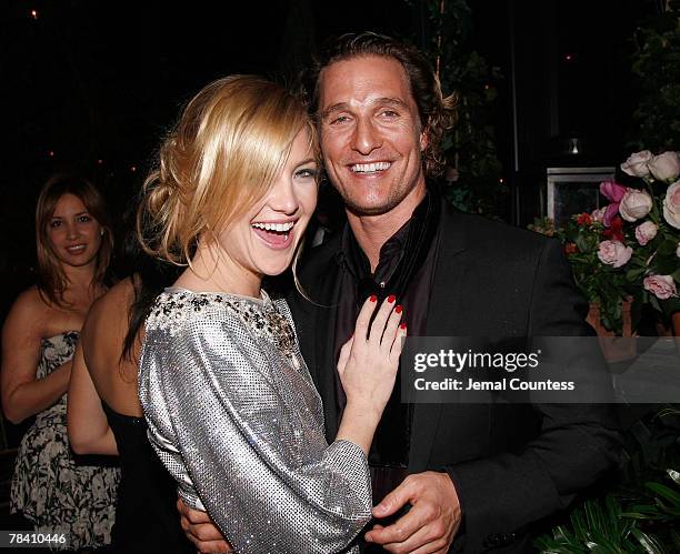 Actors Kate Hudson and Matthew McConaughey attend the Dolce & Gabbana's "The One" Fragrance Launch and Private Dinner at The Grammercy Park Hotel on...