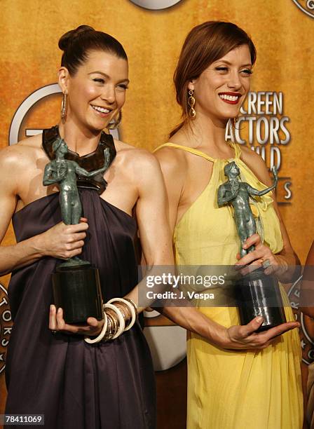 Ellen Pompeo and Kate Walsh of "Grey?s Anatomy", winner Outstanding Performance by an Ensemble in a Drama Series