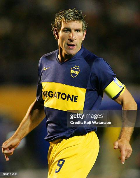 Martin Palermo of Boca Juniors waits for the ball during the FIFA Club World Cup semi final match between Boca Juniors and Etoile Sportive du Sahel...