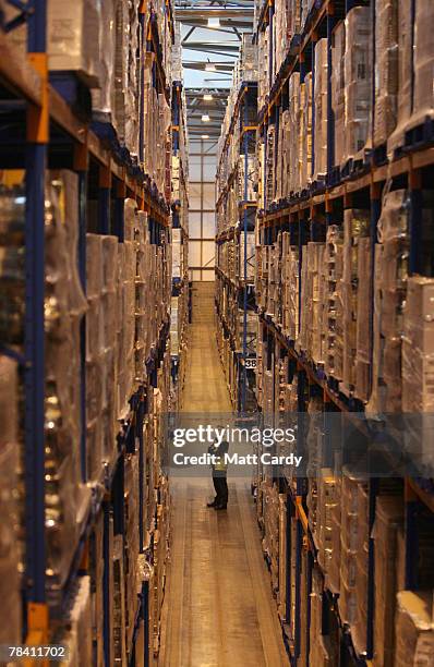 Howard Cobb checks the stock about to be sent out at the giant distribution centre in Avonmouth on December 12 2007 near Bristol, England. The giant...