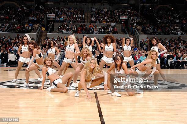 The Silver Dancers perform during a break in the game between the Memphis Grizzlies and the San Antonio Spurs on November 23, 2007 at the AT&T Center...