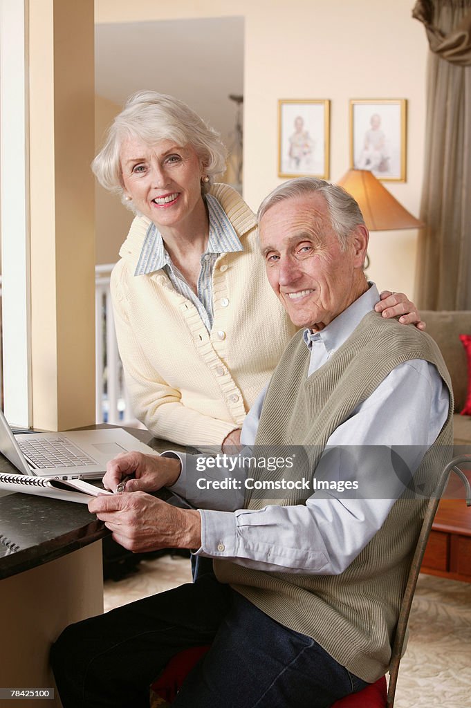 Couple on laptop computer together