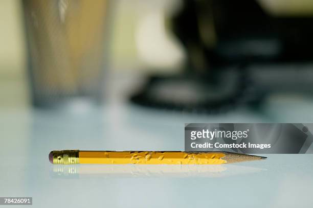 chewed pencil - chewed ストックフォトと画像