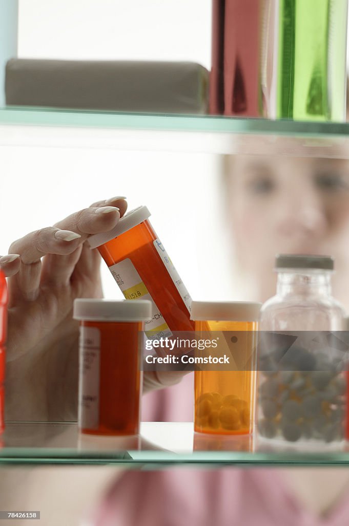 Prescription medication in cabinet