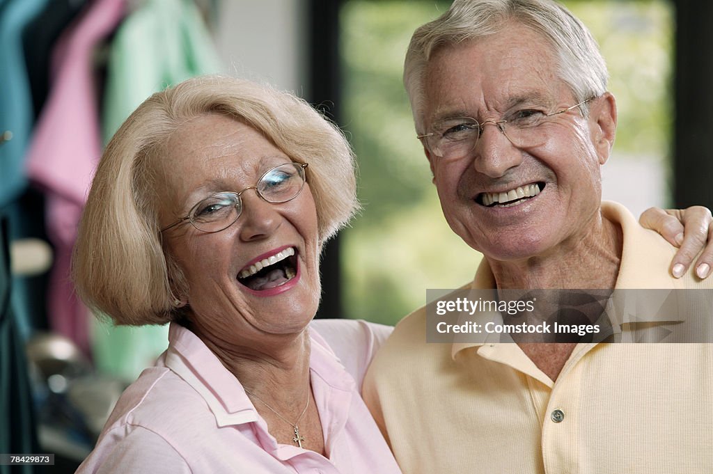 Couple smiling