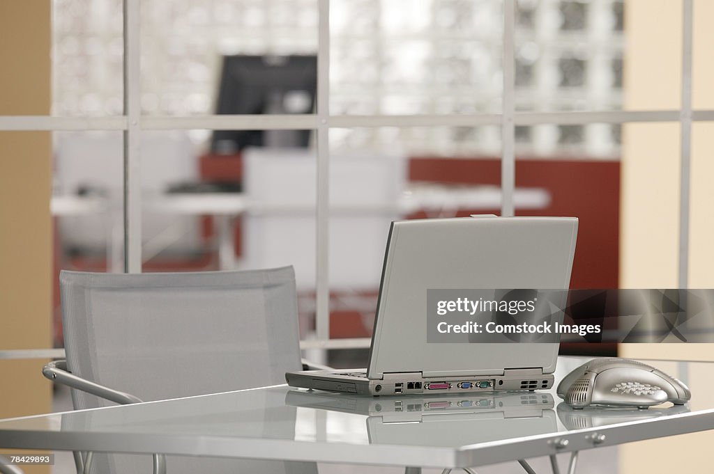 Laptop computer on desk