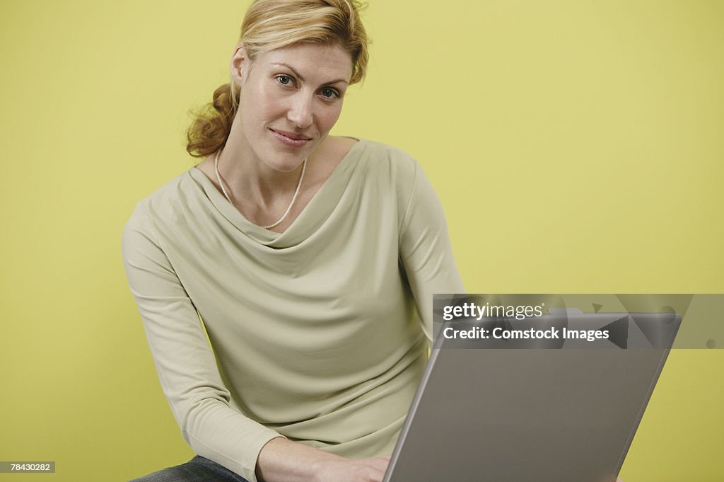 Woman using laptop