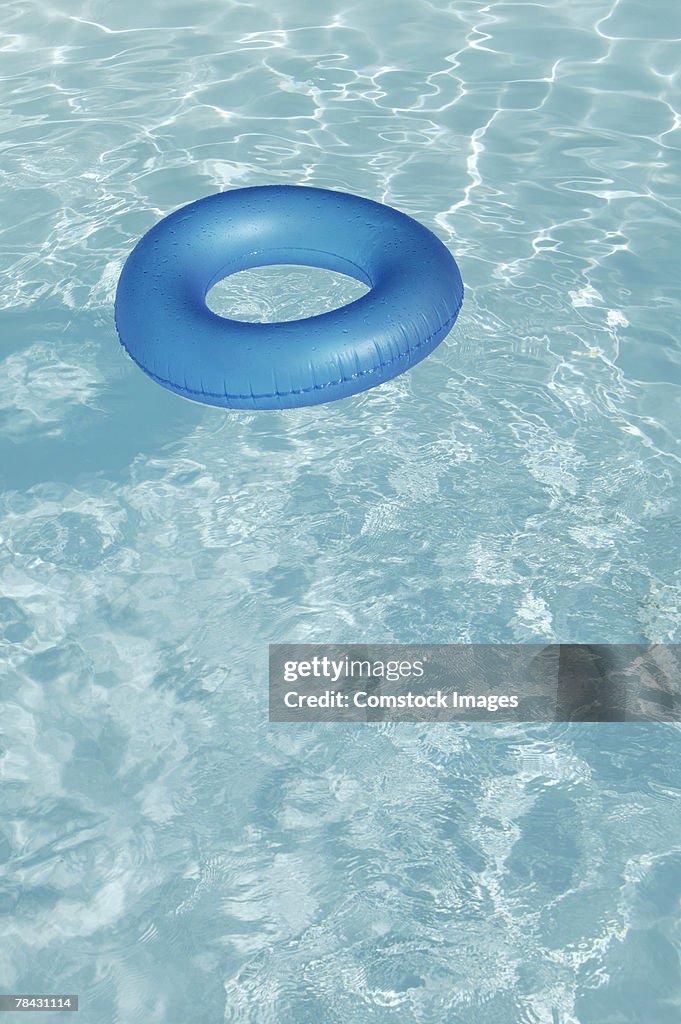 Inflatable ring in swimming pool