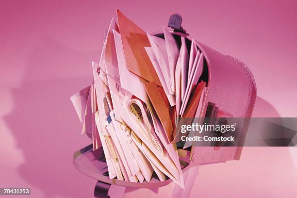 overflowing mailbox - junk mail stock pictures, royalty-free photos & images