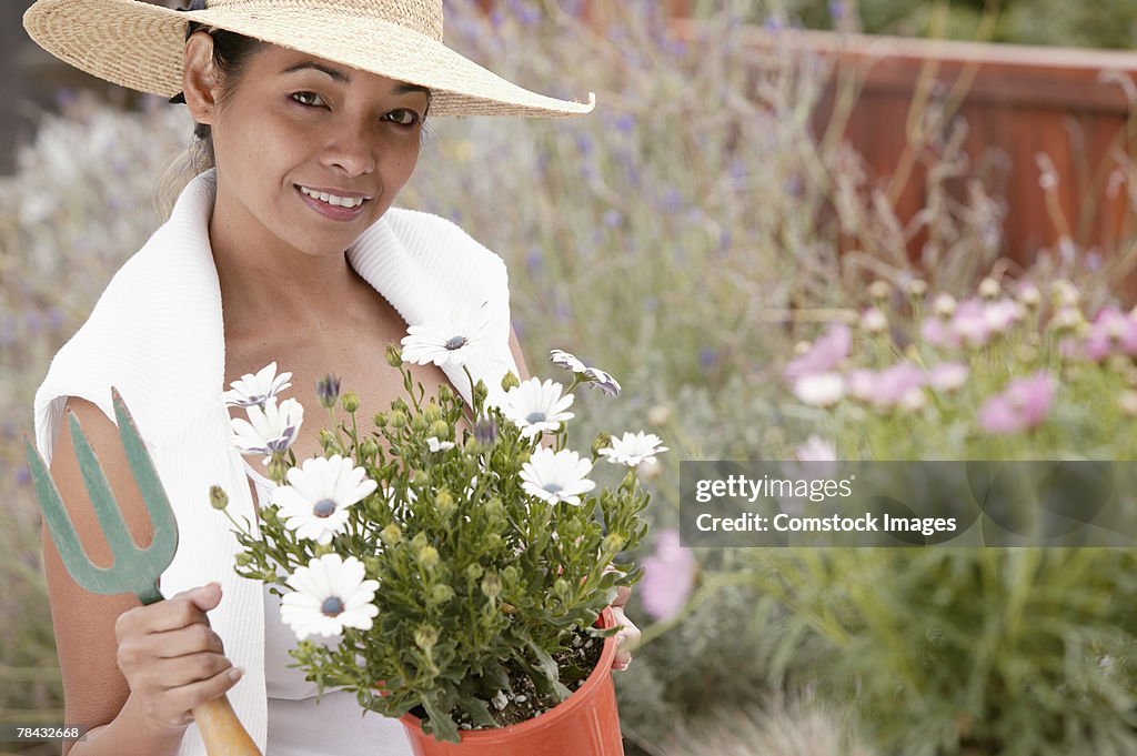 Woman gardening