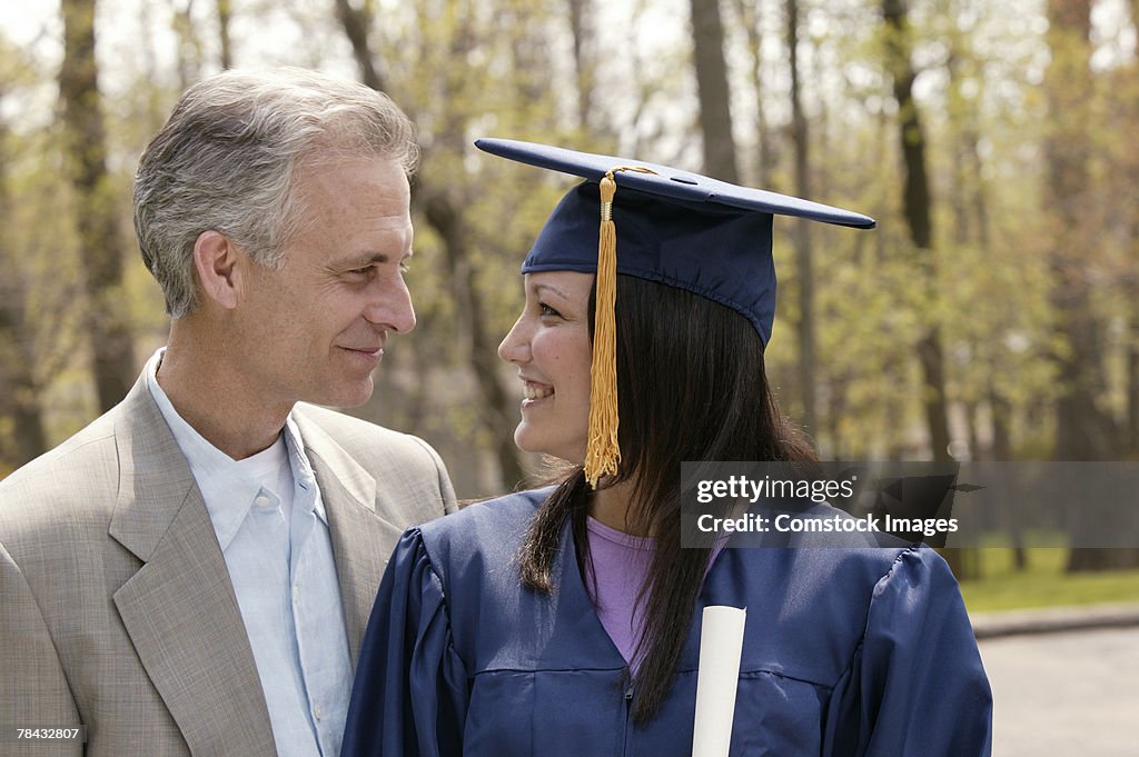 Recent graduate and her father